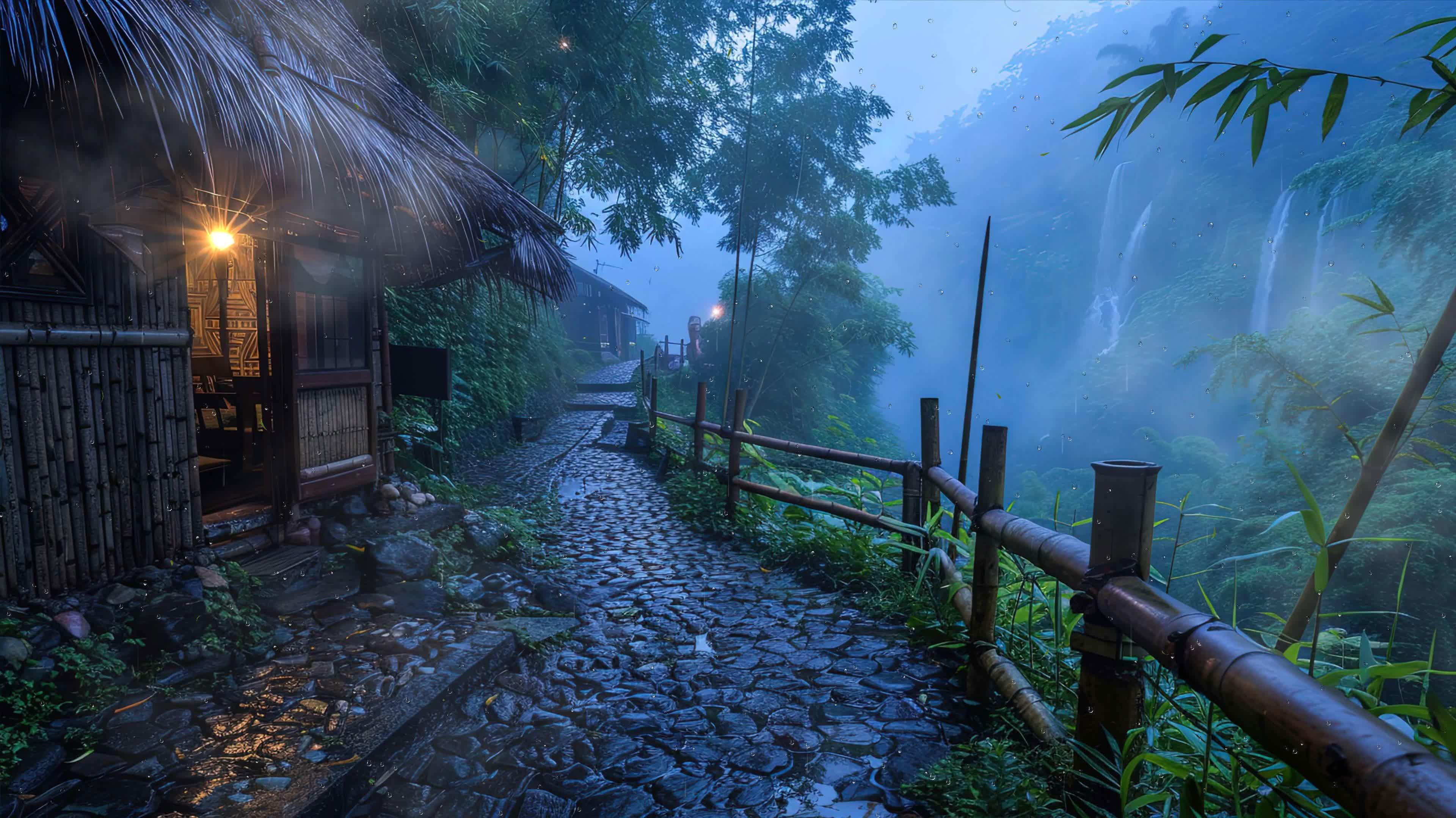 雨天树木