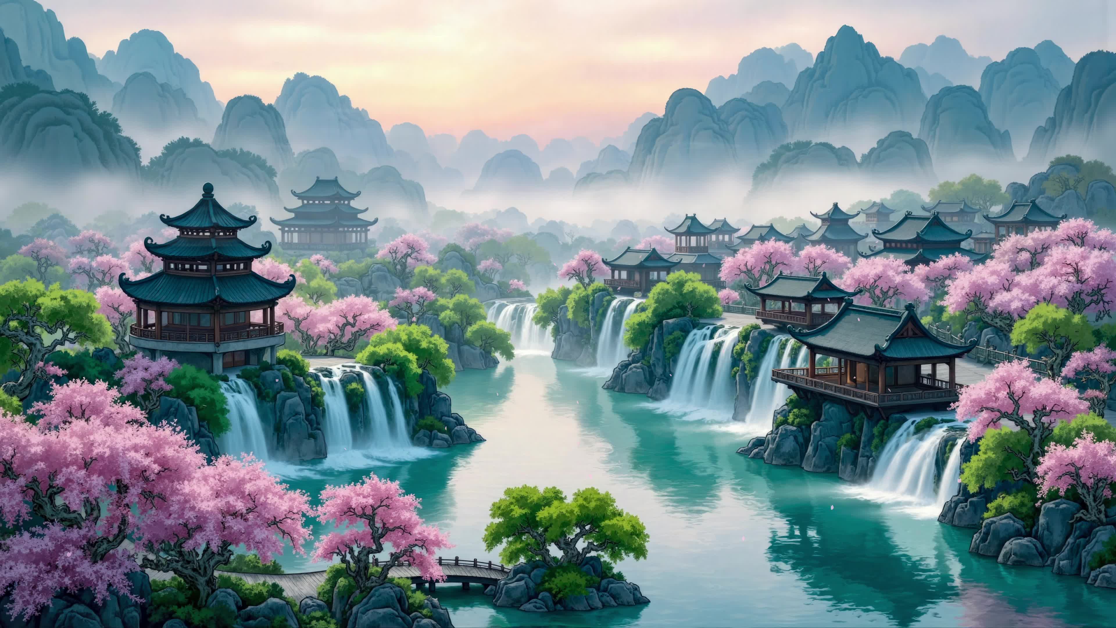 古风樱花仙境