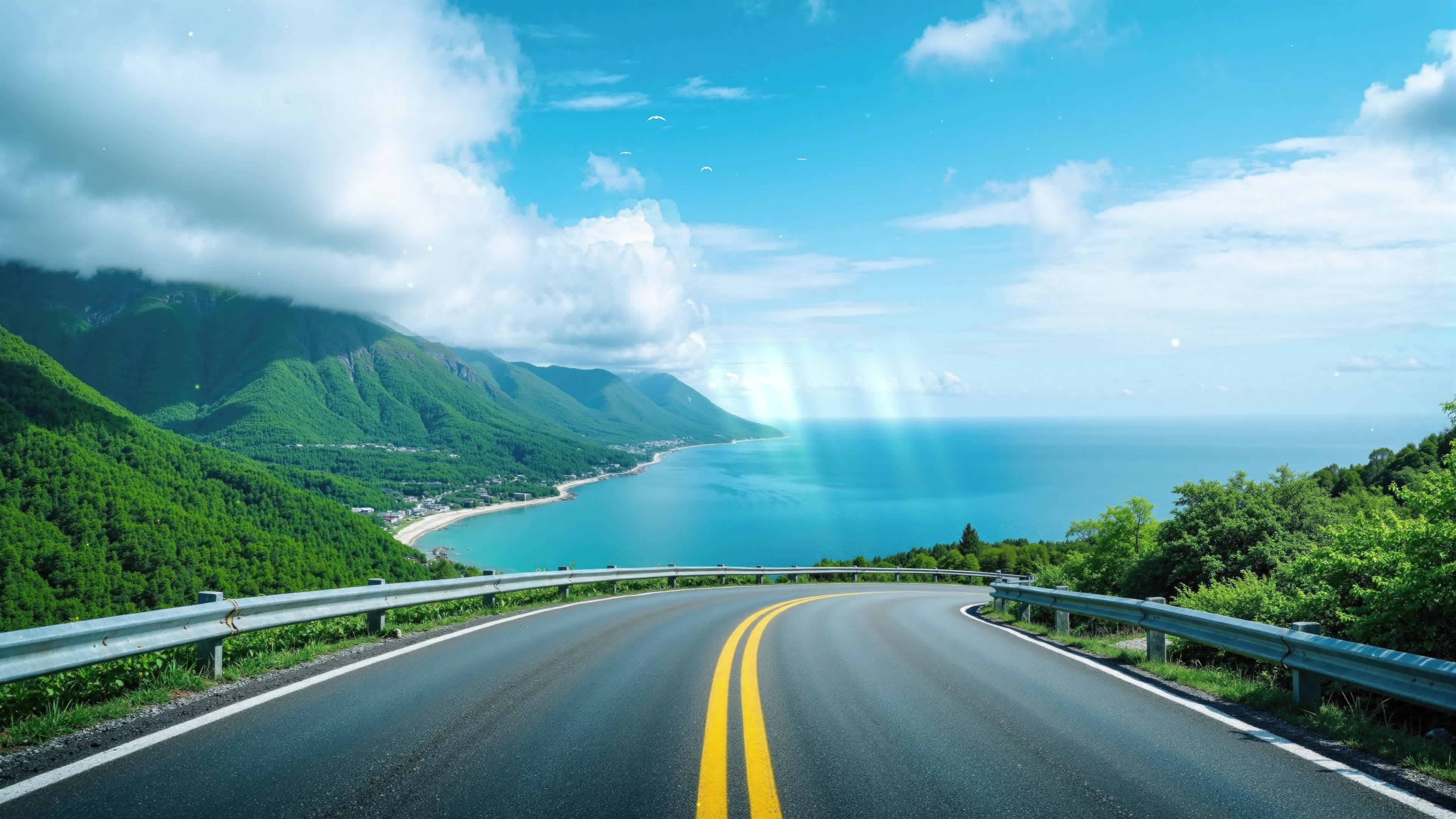 护眼自然海景公路