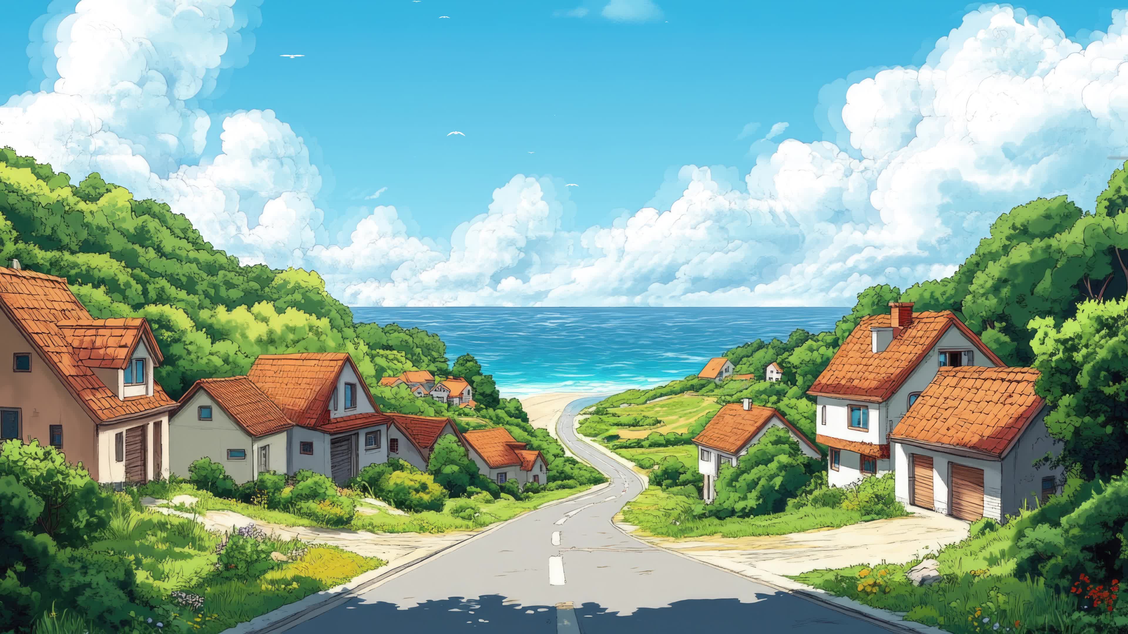 海景乡村小路