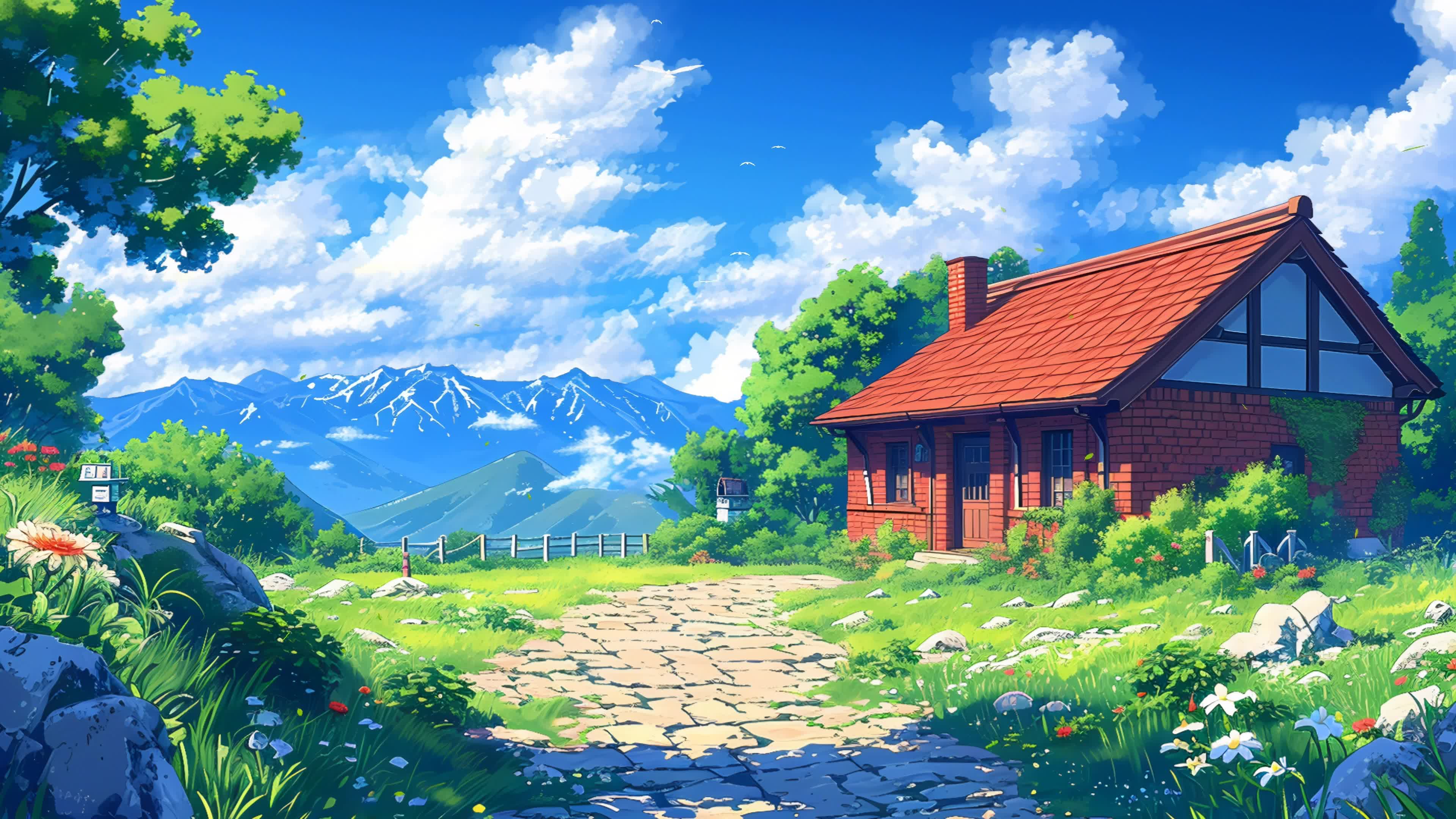 清新护眼乡村小屋