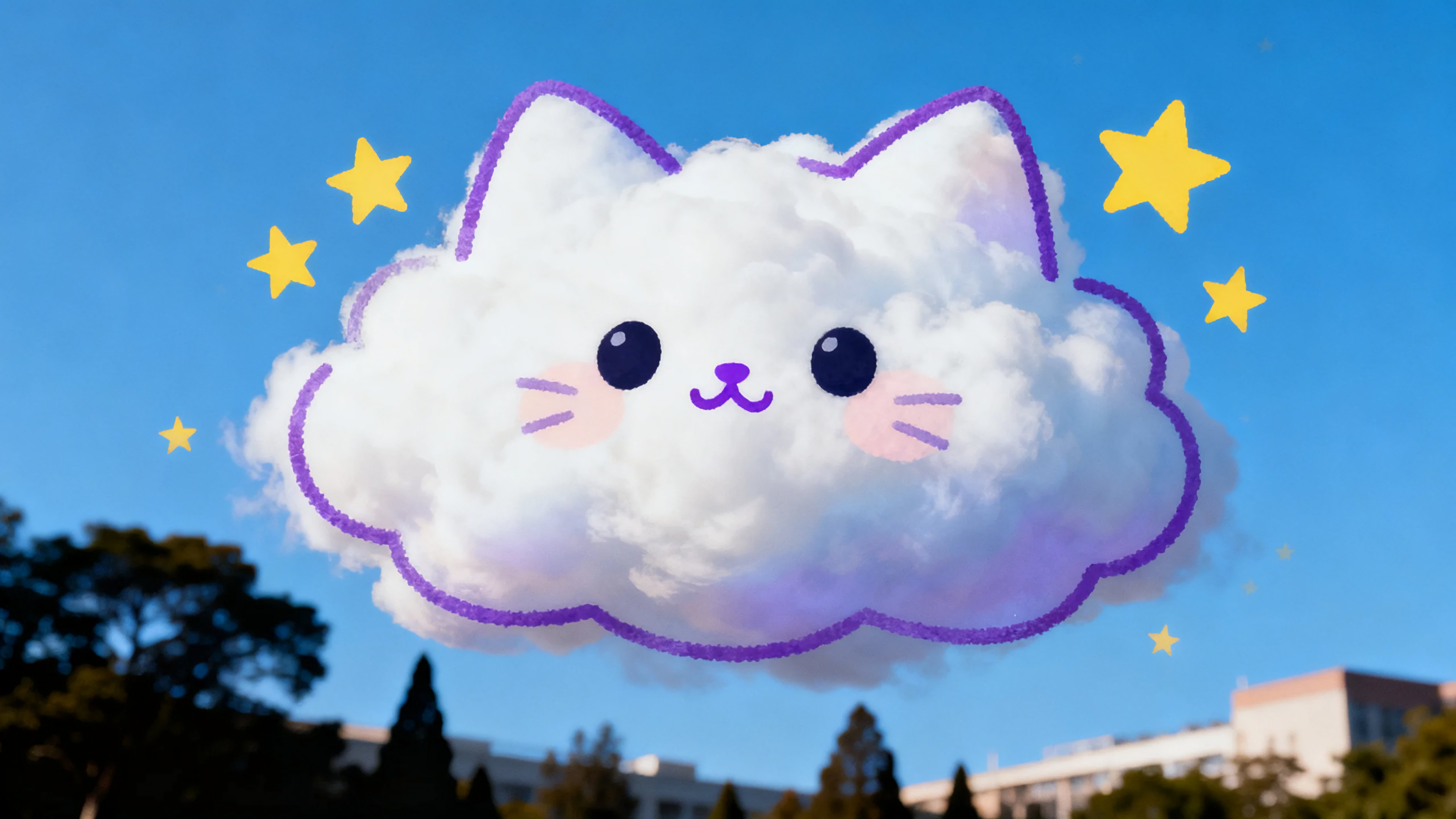 可爱的云朵猫咪