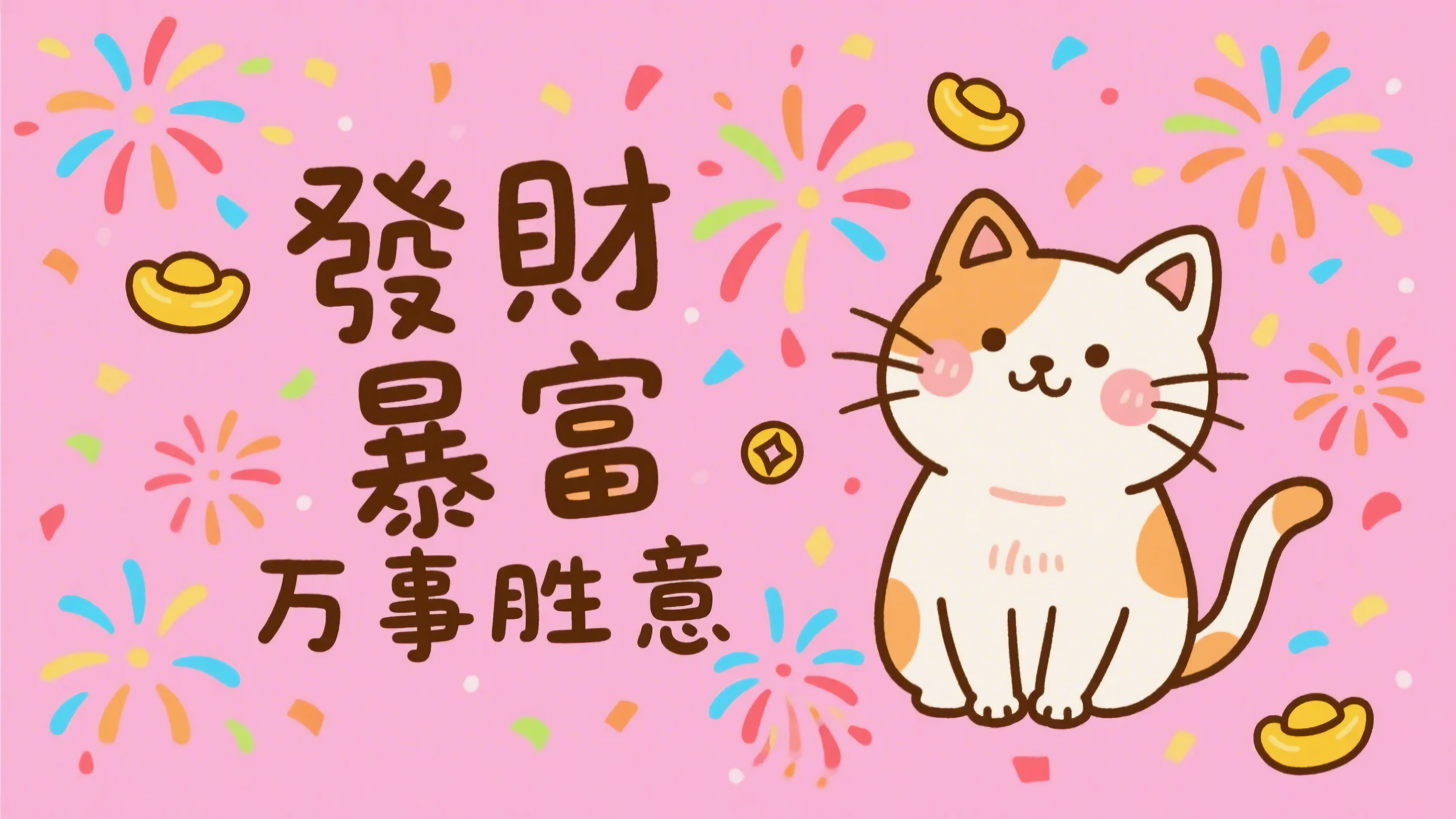 可爱猫咪发财暴富