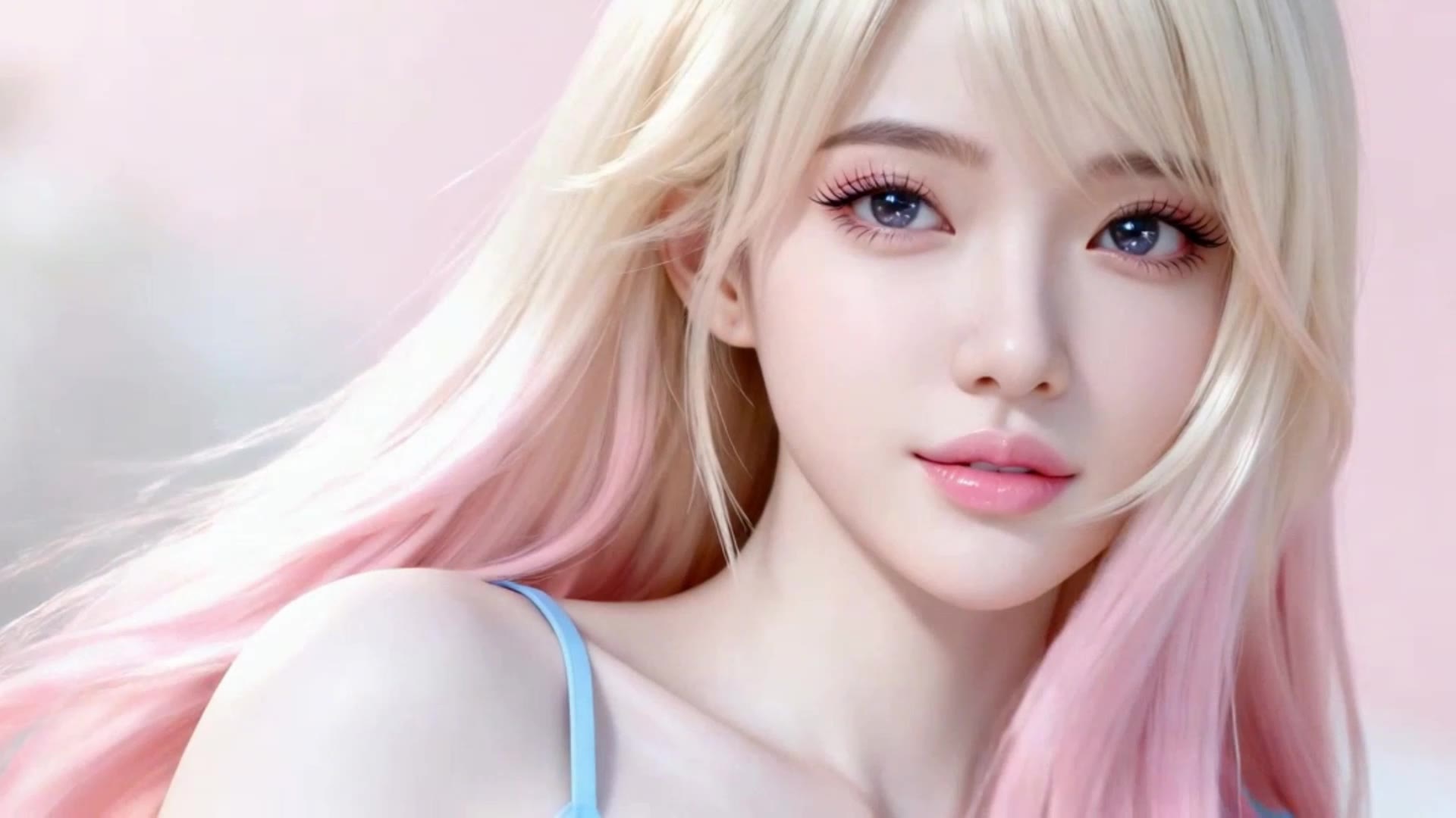 金粉发气质美女