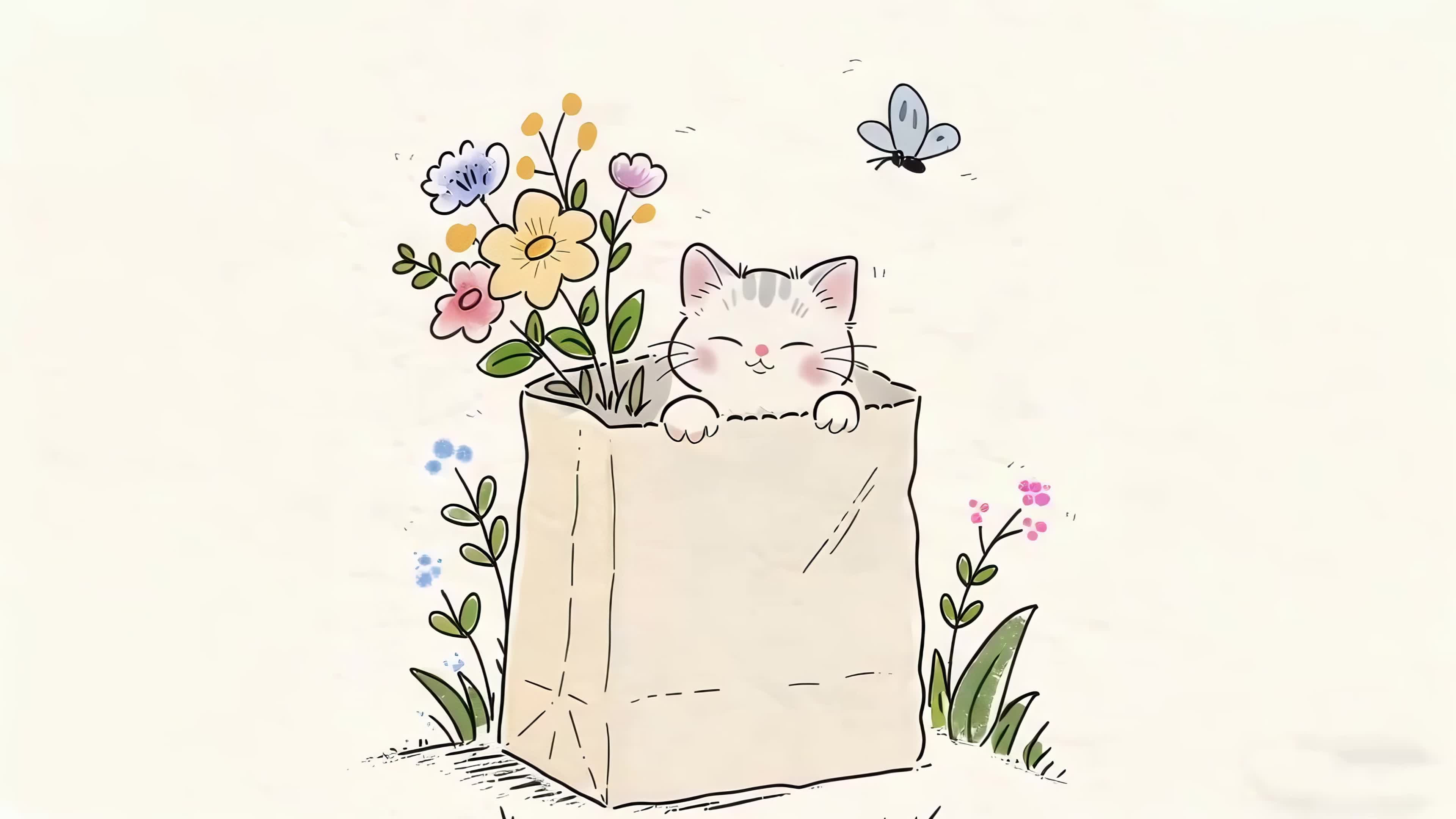 纸袋里的猫咪