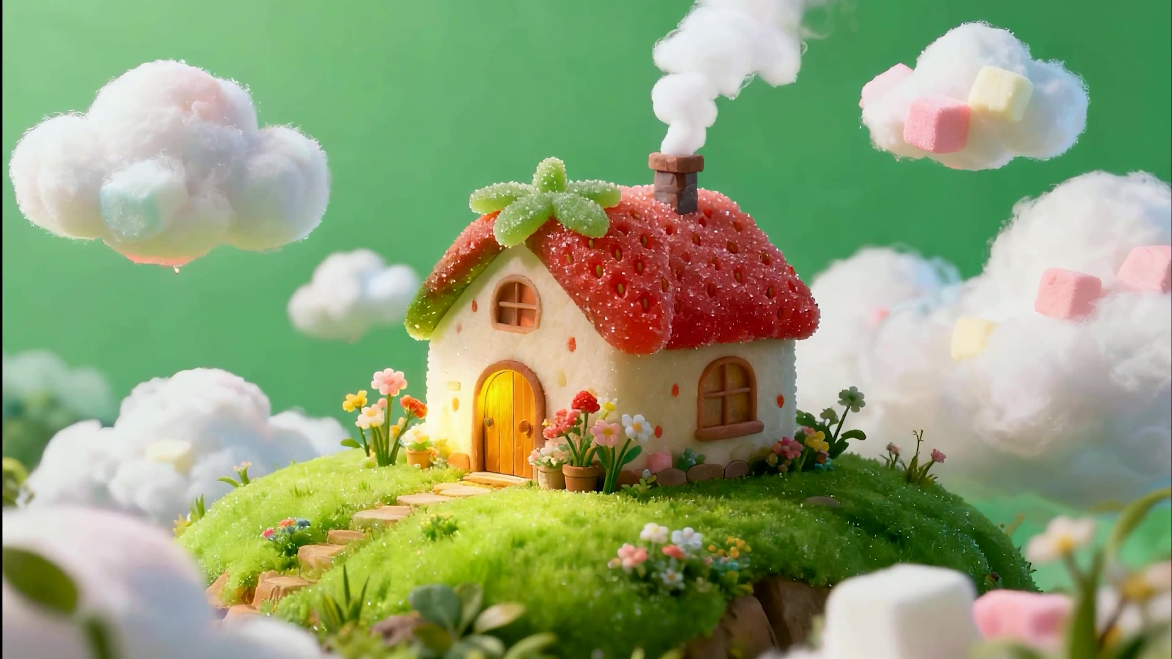 护眼绿景小屋