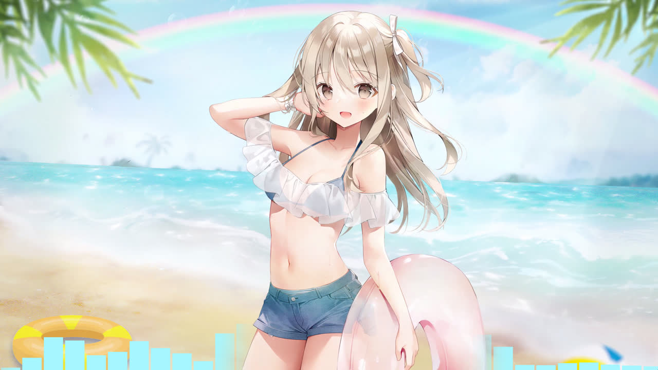 海滩与她