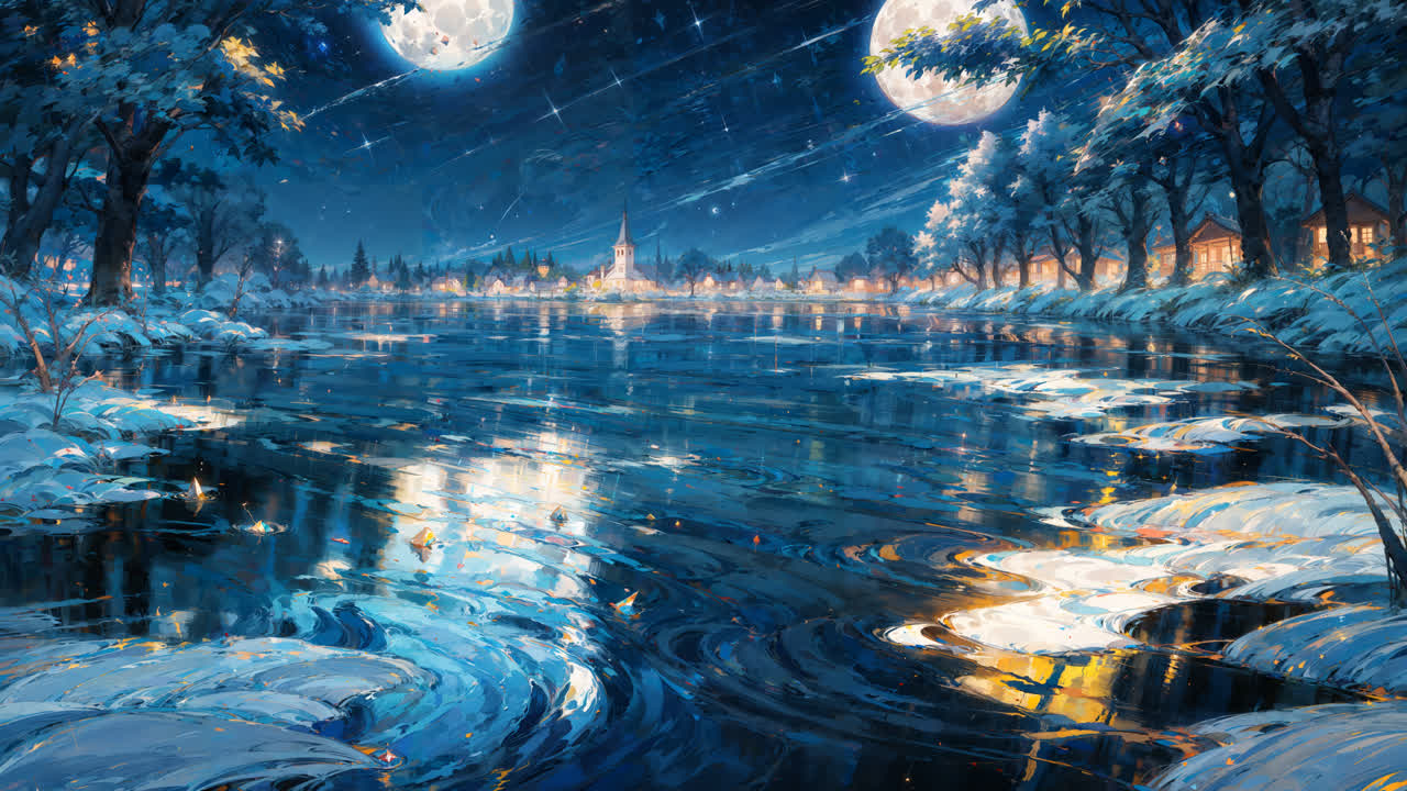 【4k】夜晚的村庄