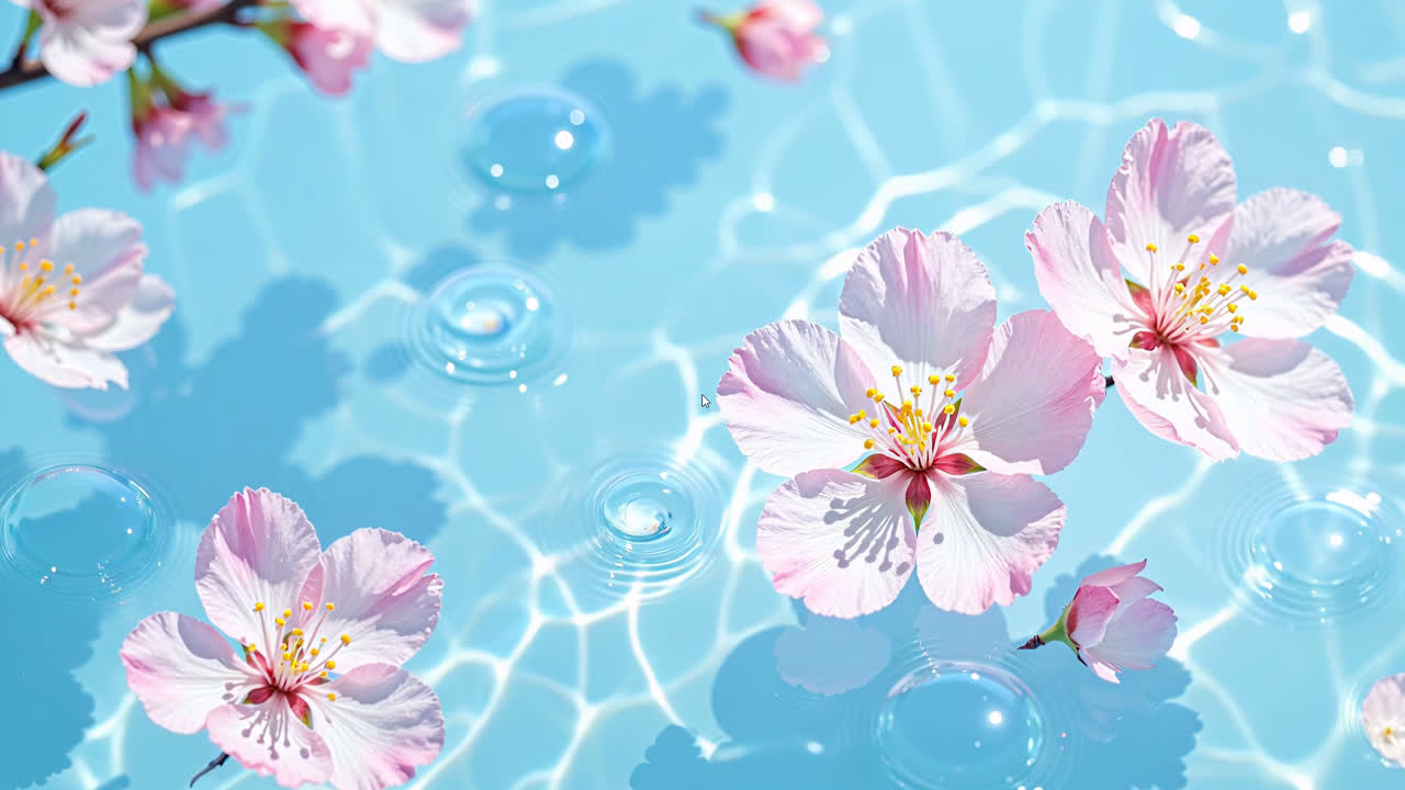 水中桃花清凉流水系列