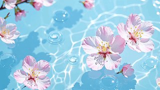 水中桃花清凉流水系列