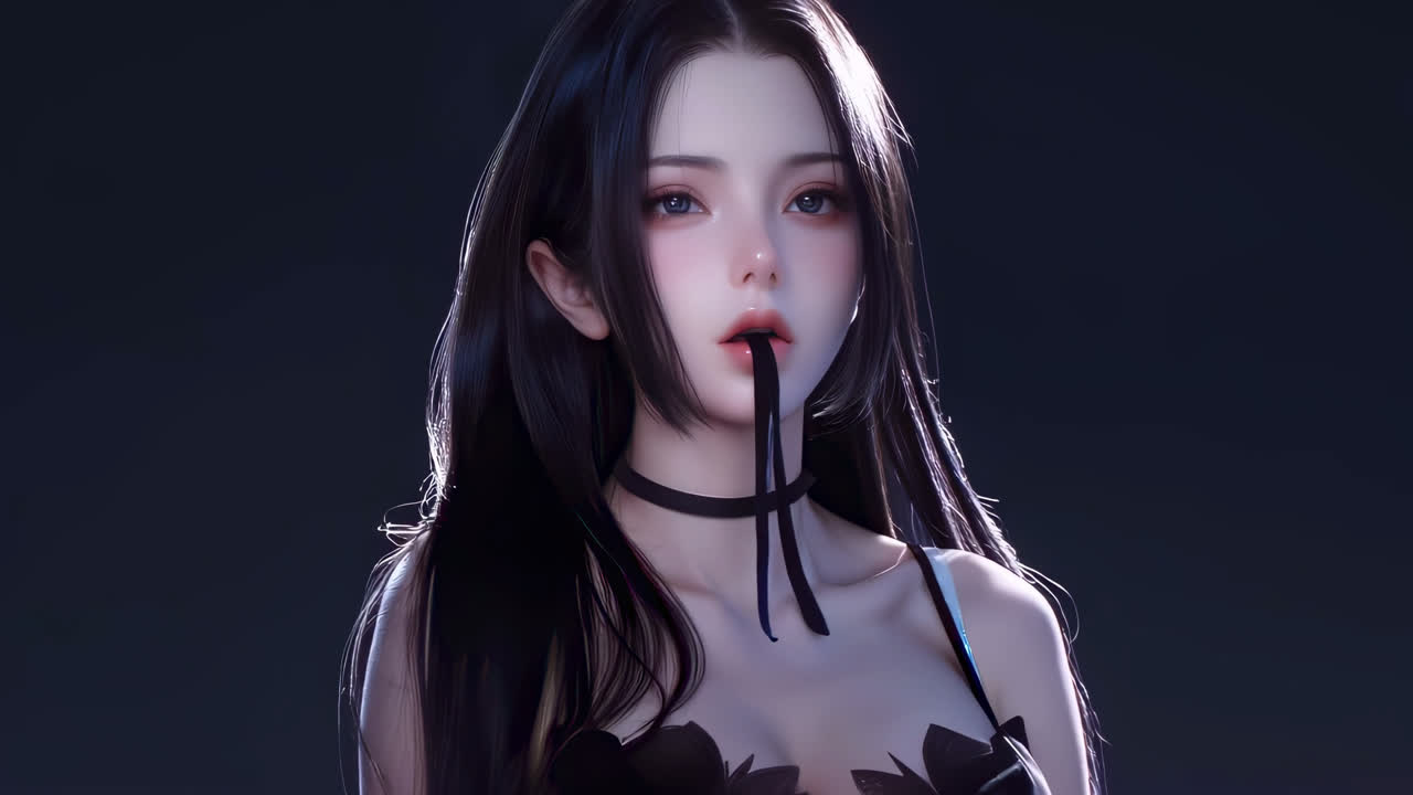 挽发女孩