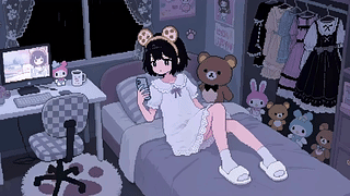 像素动画-雨夜