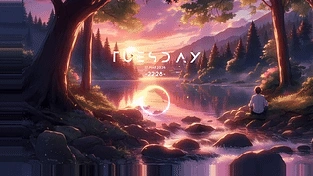 湖畔森林日落 | 动漫风景[2K高清]/Sunset By The Forest Lake | Anime Landscape [2K] 动态壁纸 | 作者：Daortzk