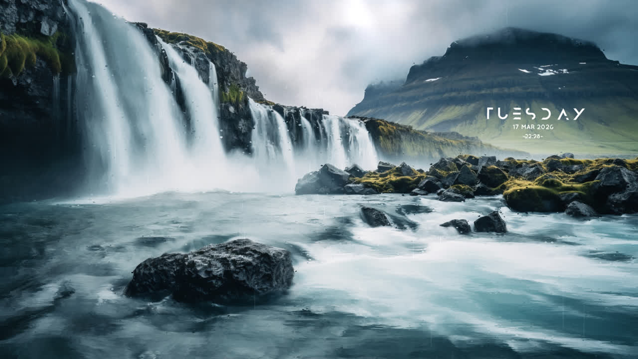 自然瀑布景观观赏区/view natural waterfall landscape