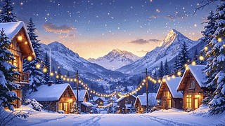 雪境绘卷/winter landscape illustration