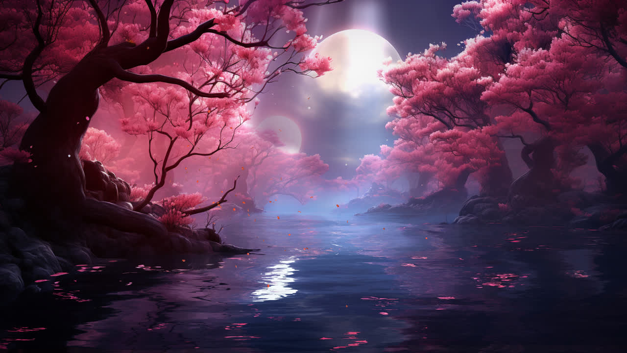 《品红色幻想自然景观》