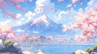 《动漫樱花景观卡通场景》