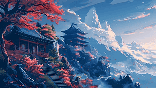 《日本背景数字艺术 3》