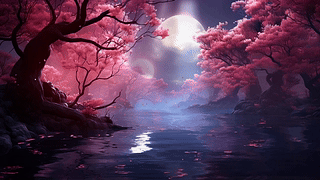《品红色幻想自然景观》