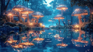 奇幻蘑菇森林景观/fantasy mushroom landscape