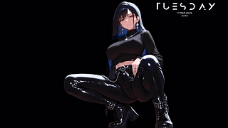 《女孩 | 深色背景 | 深色与彩色版本 | 4K》