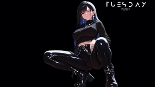 《女孩 | 深色背景 | 深色与彩色版本 | 4K》 动态壁纸 | 作者：Massiv