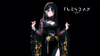 《女孩 | 深色背景 | 深色与彩色版本 | 4K》