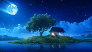 月色湖景小屋