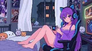 像素动画-电竞女孩
