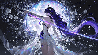 紫发持剑少女