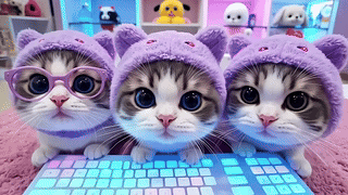 三只呆萌猫咪