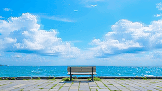护眼蓝色海边风景