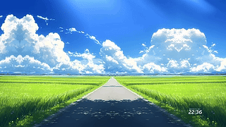 田野公路蓝天-带鱼屏