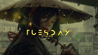 雨中的武士少女 | 2K动漫态壁纸