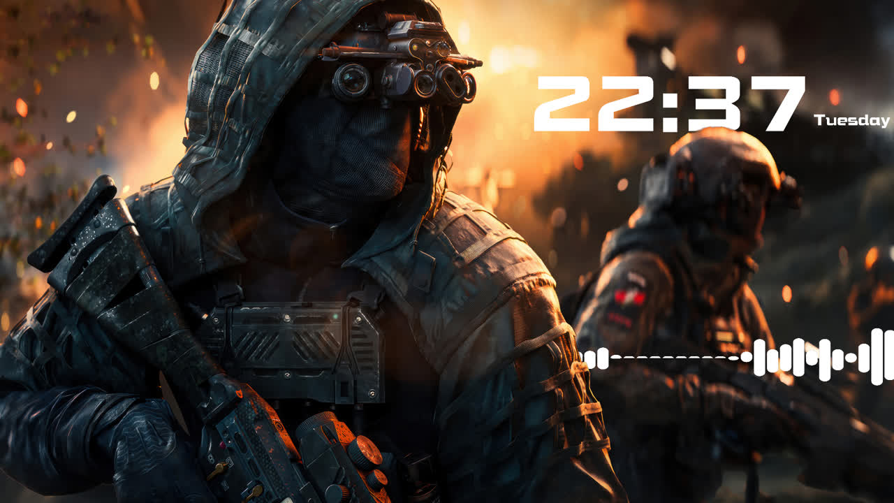[4K]战地风云2042 卡斯帕 动态视差-时间与音频响应动态壁纸 BATTLEFIELD 2042