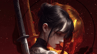 全息武士刀少女4K赛博朋克武士手机版