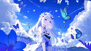 蓝天与蝴蝶