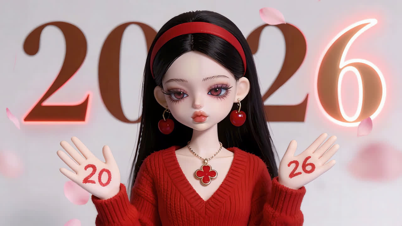 2026新年氛围小女孩