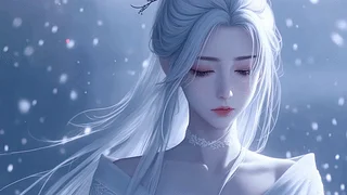 清寒白发飘雪女神