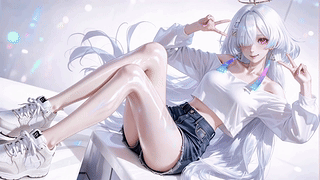 可爱甜美白毛女孩莫宁