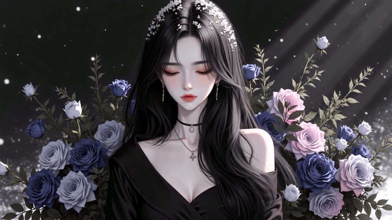暗境长发纯欲美女