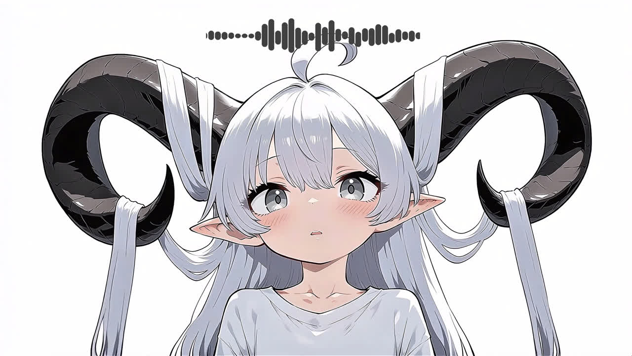 可爱牛角少女