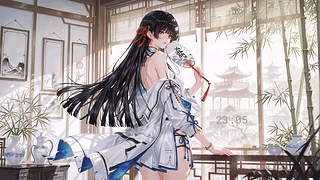 窗边国风女孩.千咲