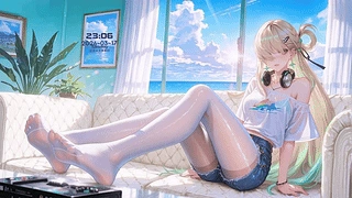 白丝长腿美少女琳奈 动态壁纸 | 作者：豆子酱edda