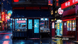 雨中便利店