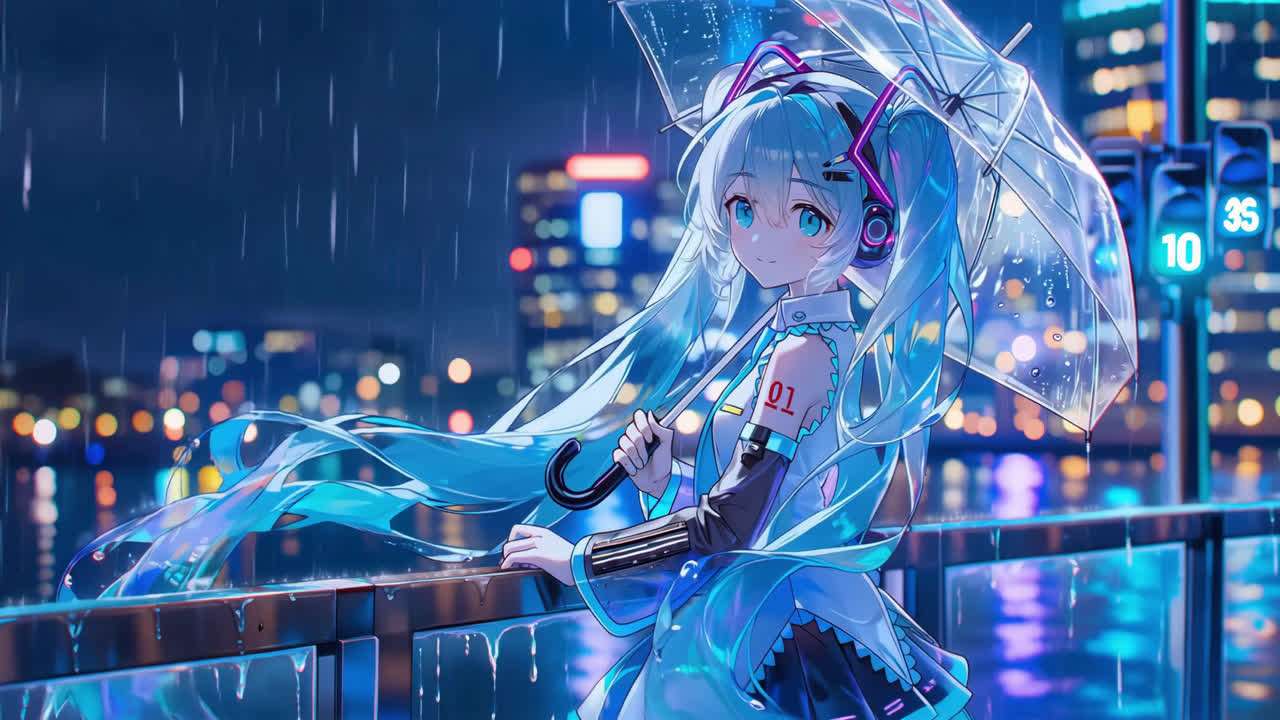 赛博雨天miku