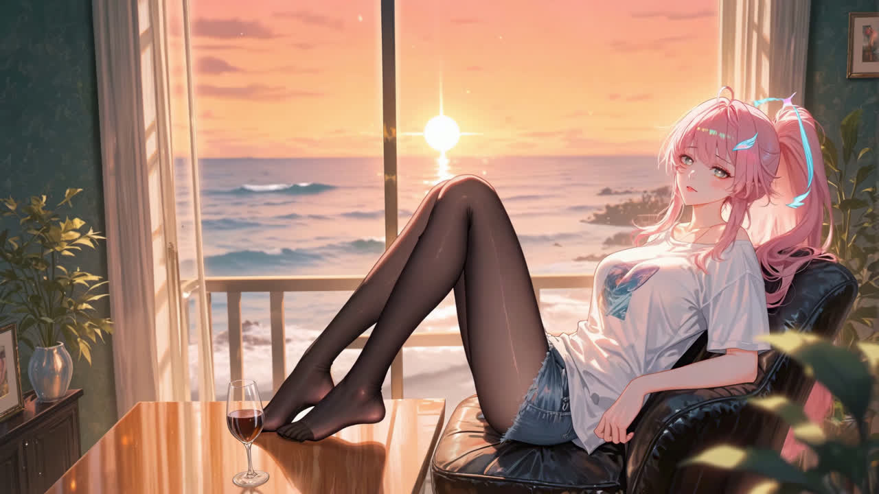落日海平线黑丝小爱同学