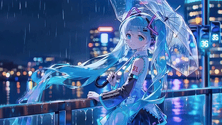 赛博雨天miku