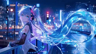 赛博雨夜miku