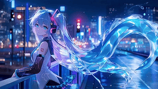 赛博雨夜miku